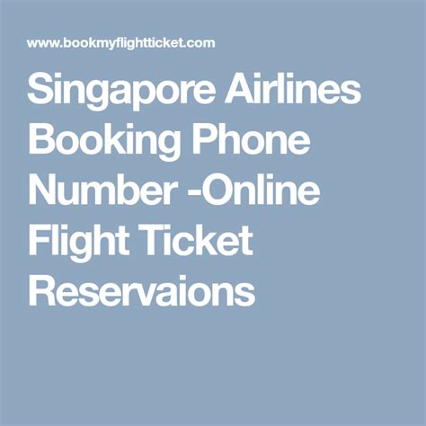 singapore airlines booking hotline